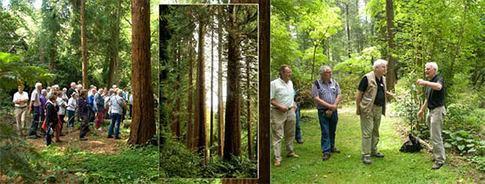 Links: De Sequoia-farm in Nettetal-Kaldenkirchen Rechts Wilbert Hetterscheid bedankt Ado Lappen voor de rondleiding